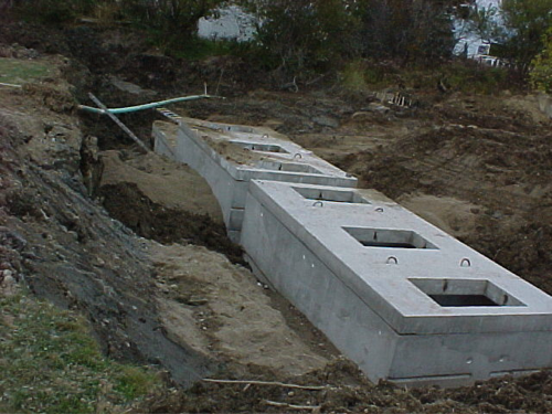 pre-treatment tanks during installation